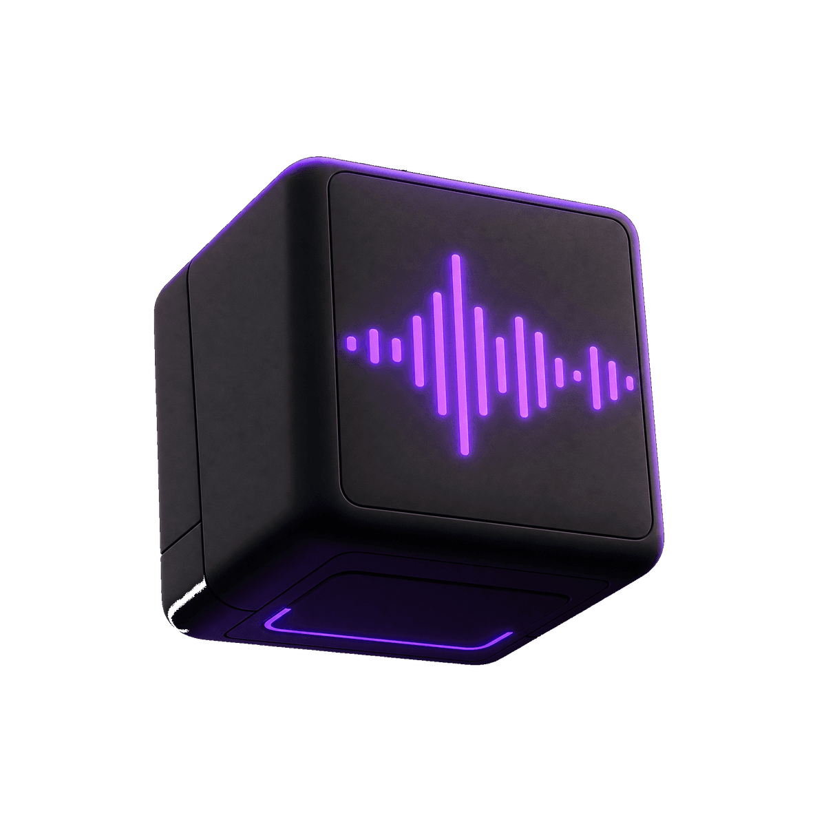 Mascot Quadra · cubo con onda sonora